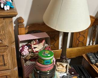 Vintage Doll Clothing, Tins, Bedside Table, Headboard
