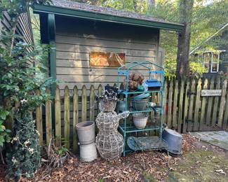 Light Up Snowman Yard Decor, Metal Garden Shelving, Planters