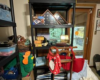 Framed American Flags, Stuffed Animals, Photo Albums