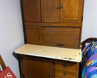 Antique Kitchen Storage w/ Built-in Coffee Grinder