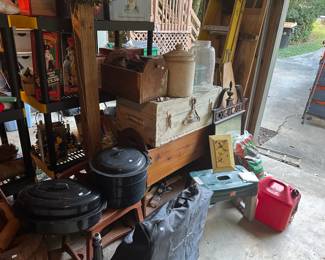 Vintage Pots, Vintage White Trunk