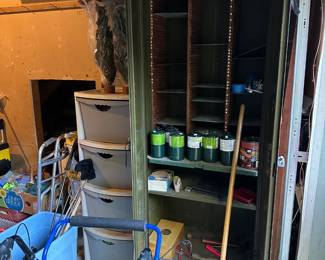 Propane Canisters for Camping Stove, Storage Bins with Shelving, Broom