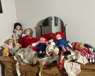Vintage Dolls, Vintage Dresser , Vanity Mirror