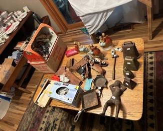 Cast Iron Pans, Vintage Holster, Kids Toy Revolvers, Vintage Children's Toys, Cowbells, Vintage Figurines
