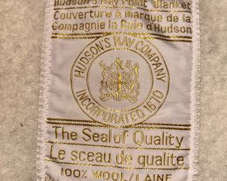 A close-up of the Hudson Bay Company label.