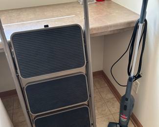 3-step folding step stool.  Bissell Featherweight vac. 