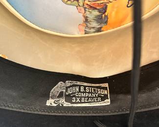 The close-up of the 3X Beaver label on the Stetson hat.