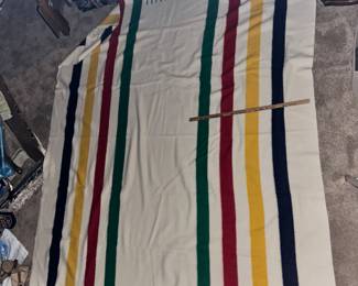 Hudson Bay Company king size wool blanket with ‘8 lines’ (points) with no rips or tears.