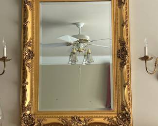 46"x35" antique Baroque style mirror
