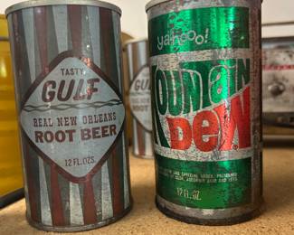 Vintage soda cans