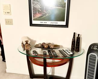 Modern glass top console