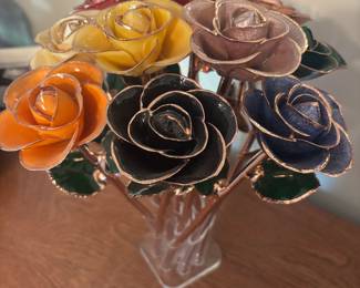 1 dozen Steven Singer 24k Gold Dipped Roses
