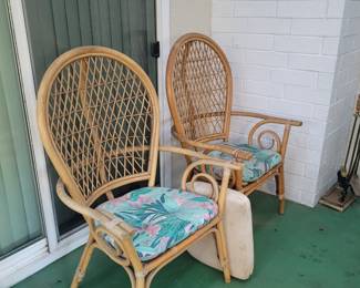 pair of rattan chairs 