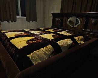 King size waterbed frame with queen size standard matress