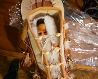 New in box Eskimo infant in papoose