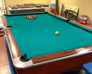 Brunswick Crown III 7’ Snooker billiards table, no ball return, Simonds 860 felt, tournament table