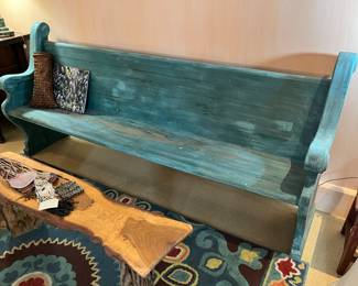 Awesome 7’ distressed church pew!