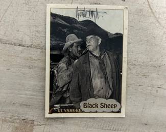 Denver Pyle Signed “Gunsmoke” Trading Card – Black Sheep Episode – Classic Western TV Memorabilia