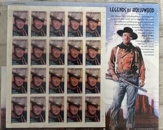 John Wayne Legends of Hollywood 37 Cent USPS Stamp Sheet 2004 Mint Unused