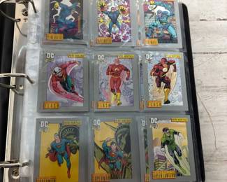 DC Comics Impel Cosmic Cards Binder Lot Hero Heritage Villains Heroes Superman Flash
