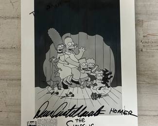 Dan Castellaneta Signed 1999 The Simpsons Photo Homer Simpson Autograph FOX Promo Matt Groening Artwork