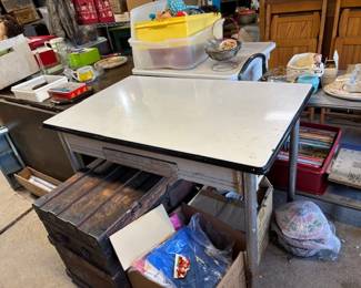 Various porcelain tables and cabinets