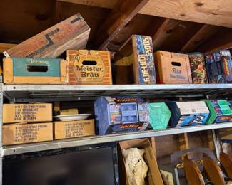Vintage beer crates and boxes