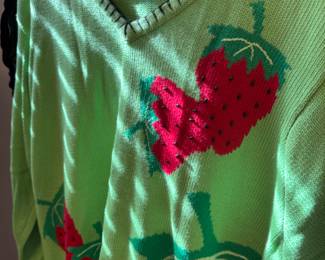 Someone is gonna look SO CUTE in this strawberry sweater