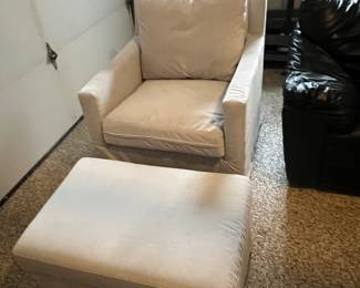 Canvas Chair and Ottoman