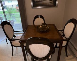 Leather Topped Table and 4 Chairs