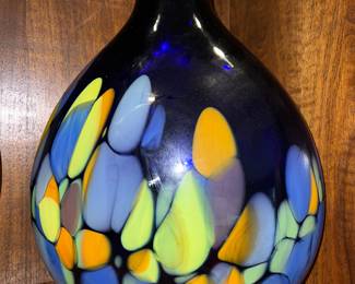 Kosta Boda Blue Glass Art Vase