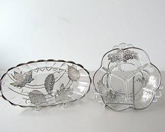 Silver overlay dishes