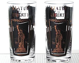Vintage souvenir glasses from Statue of Liberty.