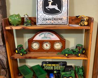 John deer collections and pine shelf sold separately.