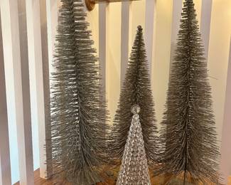 silver Christmas trees