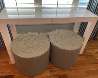 White laminate console table or writing desk