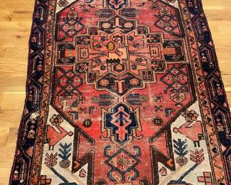 antique Middle Eastern rug, approx 6’ by 3’6”