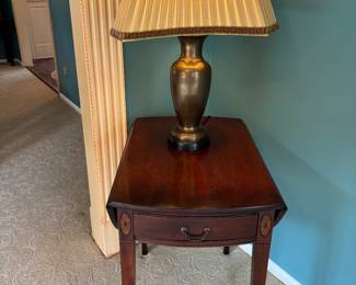 PAIR OF END TABLES AND LAMP