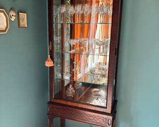 PAIR OF DISPLAY CABINETS BY CENTURY WITH SIDE DRAWER AND LIGHTS