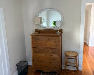 Upstairs Bedroom 1
Oak tall dresser
Barstool