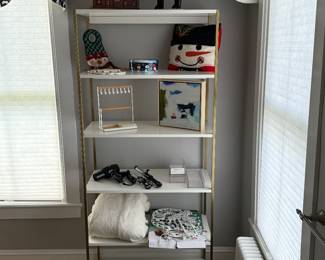 Bathroom
Tall bookshelf
X-mas items