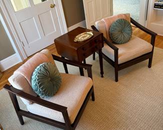 Primary Bedroom
Wooden mid century style chairs
Early drop leaf stand