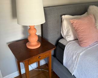 Upstairs Bedroom 2
Nightstand
Peach lamp by Ballard