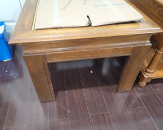 End table with glass top