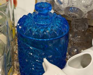 Antique Imperial Glass Covered Jar