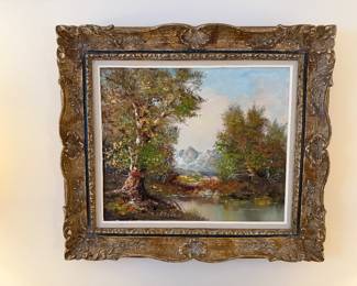 Karl Gatermann the Younger (1909- 1992) O/C Alpine Mountain/lake landscape 