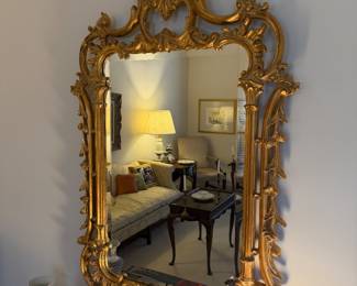 Vintage Carvers Guild Chinese Chippendale style mirror approx. 30 x 50 in.