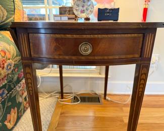 Pair, Vintage Federal style Pembroke tables with single drawers