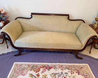 Vintage Duncan Phyffe style mahogany sofa