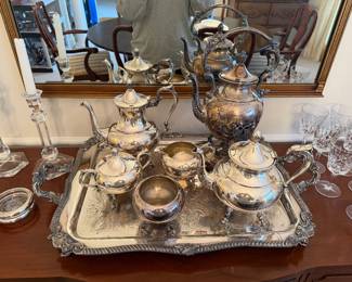 7pc Birmingham Silver Co tea/coffee service w/tray